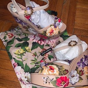 FLORAL PRINT DOLCE GABBANA WEDGES
